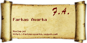 Farkas Avarka névjegykártya